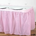 thumbnail image 2 of BalsaCircle 5 pcs Pink 14 feet x 29" Plastic Banquet Table Skirts Wedding Party Trade Show Booth Linens, 2 of 3