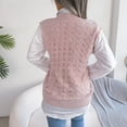 thumbnail image 6 of UJNDER Womens V Neck Sleeveless Knitted Vest College Style Pullover Sweater Sweater Vest Pink S, 6 of 8