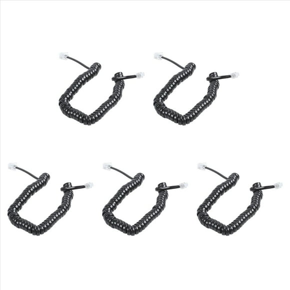 5piezas 9.3 Pulgada Negro RJ9 Cable Cordon De Bobina Del Modem Del Telefono