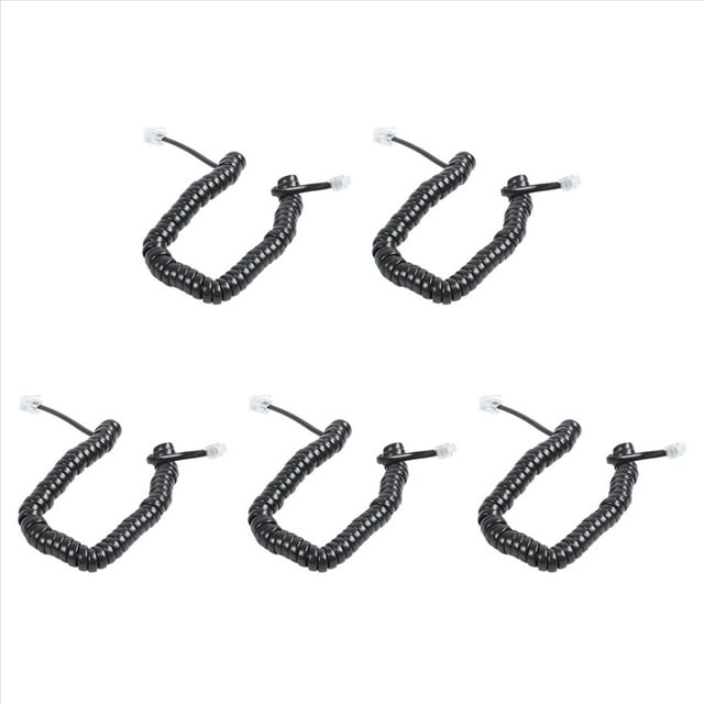 5piezas 9.3 Pulgada Negro RJ9 Cable Cordon De Bobina Del Modem Del Telefono