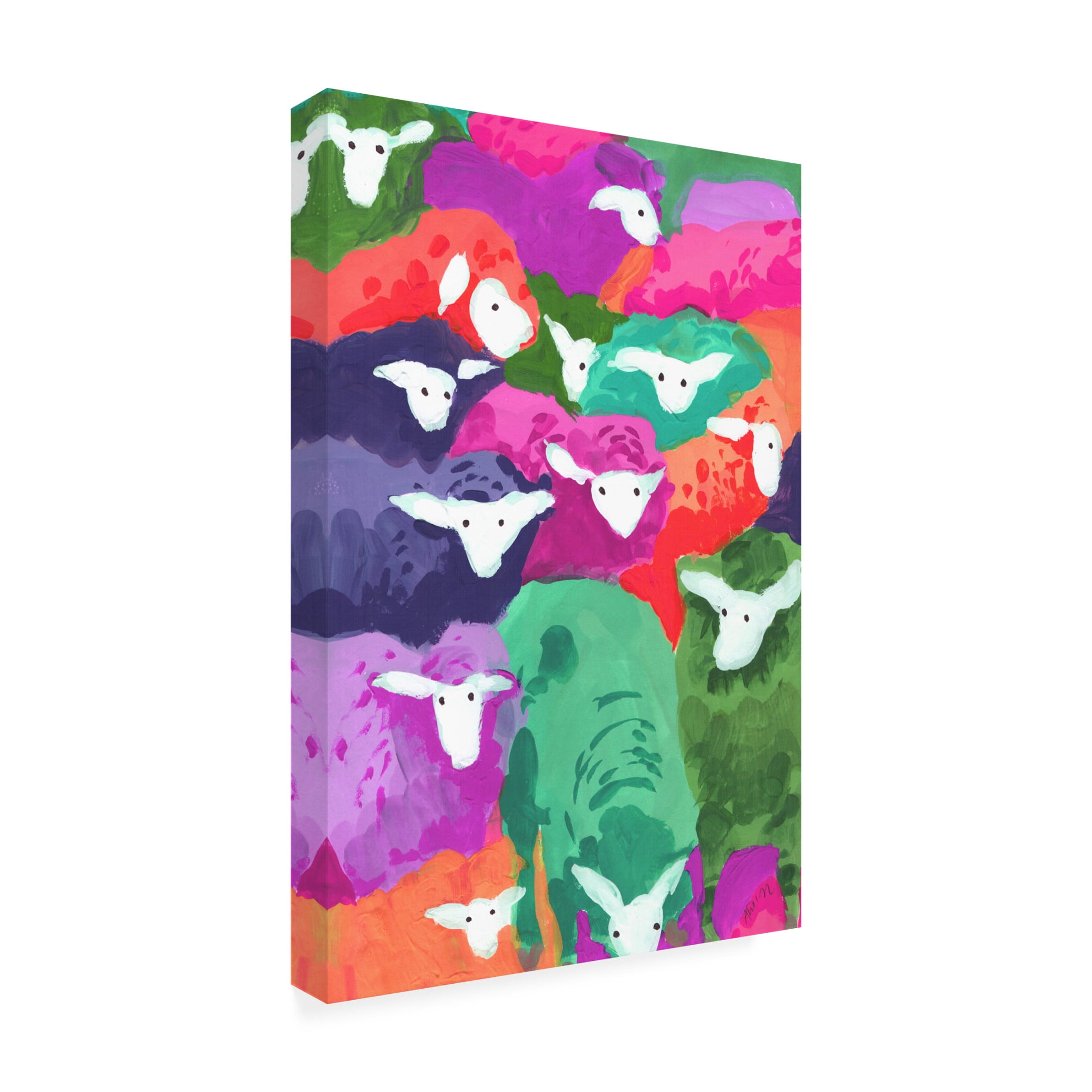 Trademark Fine Art Ania Zwara Colorful Sheep Cocktail Tropical Canvas Wall Art
