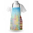 thumbnail image 4 of Amsterdam Apron, Print of Vibrant Houses in Holland Illustrated in Cartoon Style, Unisex Kitchen Bib with Adjustable Neck for Cooking Gardening, Adult Size, Deep Sky Blue Multicolor, by Ambesonne, 4 of 4