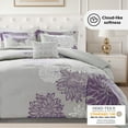 thumbnail image 4 of Comfort Spaces Queen Size Comforter Set, 5-Piece Floral Bedding Set for All Season, Purple Queen Comforter Set with Bed Skirt, 4 of 6