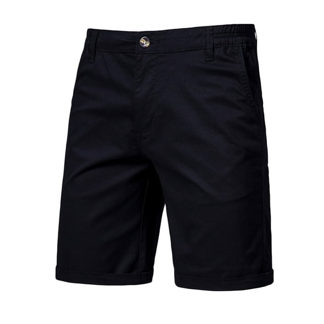 DPTALR Men Casual Solid Zip-fly Straight-leg Knee Length Button Mid Waist Cargo Pants