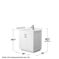 thumbnail image 5 of Wyndham Collection Miranda 30" Wood Single Bathroom Vanity in Nickel Trim/White, 5 of 6