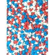 Sprinkle Deco US Flag Colors 4th of July Independence Memorial Veterans Day Patriotic Red White & Blue Stars Cake Cupcake Cookie Decoration Topper Confetti Quins Sprinkles 4oz