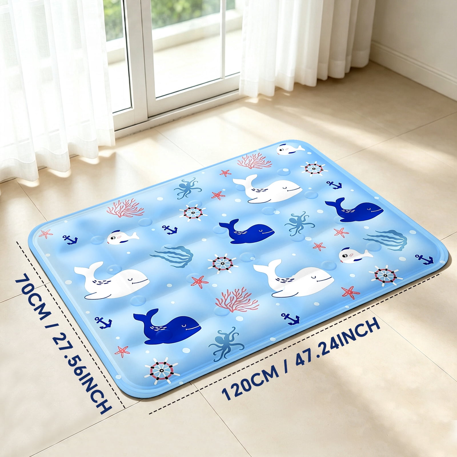 Pet Cooling Mat, Instant Cool Gel Pad for Dogs & Cats, Summer Instant Chill No Refrigeration, Portable Reusable Sleeping Bed (70*120cm/27.56*47.24in)