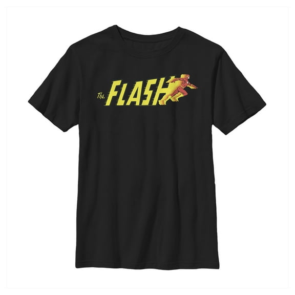 Boy's The Flash Speedy Logo  Graphic Tee Black Small
