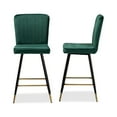 thumbnail image 3 of Baxton Studio Preston Modern Luxe and Glam Green Velvet Fabric Upholstered and Two-Tone Black and Gold Finished Metal, 3 of 7