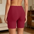 thumbnail image 4 of OIOLOYJM Women's High Waisted Slip Shorts Anti Chafing Cooling Under Dress Shorts Lace Edge Casual Ultra Stretch Yoga Safety Shorts Wine, 4 of 5