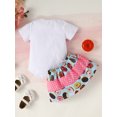 thumbnail image 3 of Coduop Newborn Baby Girls Summer Outfit Set Short Sleeve Romper and Donut Mini Skirt 2Pcs Set, 3 of 9