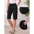thumbnail image 2 of DARING DIVA Women's Elastic Waist Drawstring Shorts with Pockets X-Large Black, 2 of 6