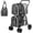 Gray, variant on WSWJY Double Pet Stroller with 2 Detachable Carrier Bags, Safety Belt, 4 Lockable Wheels, Folding Cat & Dog Stroller for Small Medium Pets, Cats Dogs Puppy Travel Strolling Cart (Gray)