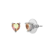 Believe by Brilliance Women's Silver Plated Crystal Heart Earring and Pendant Set, 18 + 2