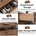 thumbnail image 5 of EastVita 47inch Farmhouse Coffee Table with Drawers Rustic Coffee Table Wood Center Table Easy Assembly Living Room Table for Office Parlor Reading Room - Brown, 5 of 7