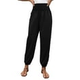 thumbnail image 3 of Biekopu Womenacute;s Harem Yoga Pants Smocked Waist Lounge Beach Pants Comfy Workout Sweatpants with Pocket, 3 of 7