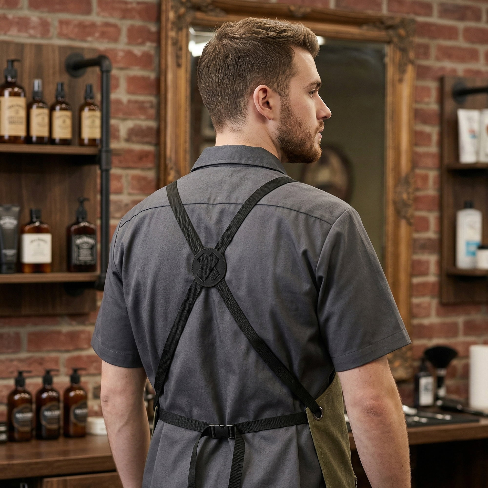Unique Bargains Adjustable Waterproof Kitchen Apron with Pockets Durable Polyester Green