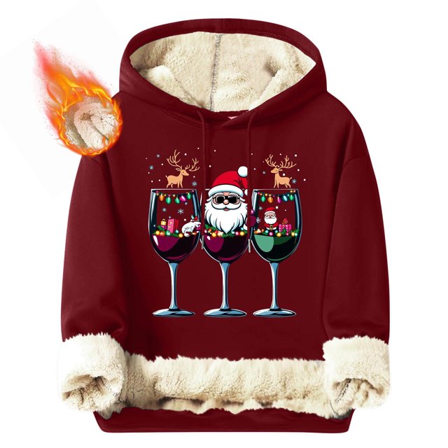 Sudadera con capucha para hombre, informal, a la moda, con estampado navideño, de manga larga y bolsillo, de poliéster