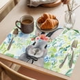 thumbnail image 3 of Easter Bunny Placemats Set of 4, Watercolor Blue Green Red Pink Floral Rabbit Non-Slip Place Mats Washable Table Mats for Kitchen Dining Table Decorations Indoor/Outdoor, 3 of 9