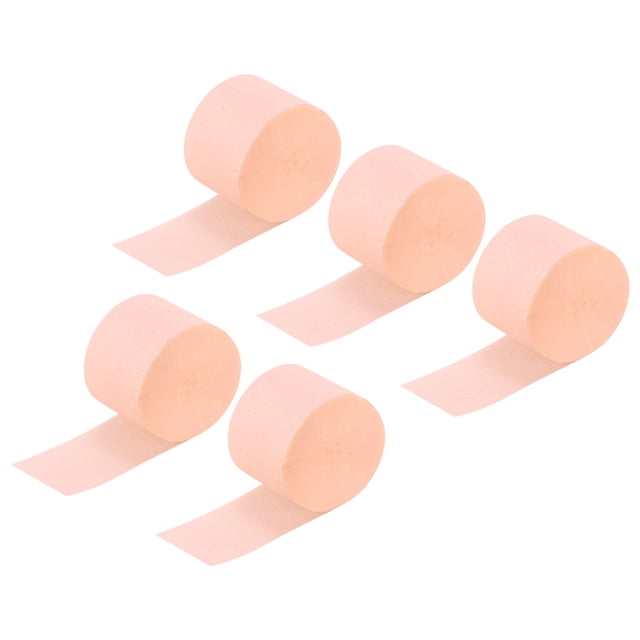 Unique Bargains Crepe Paper Streamer Decor 82ft Long 1.77 Inch Wide, Light Brown 5 Pack