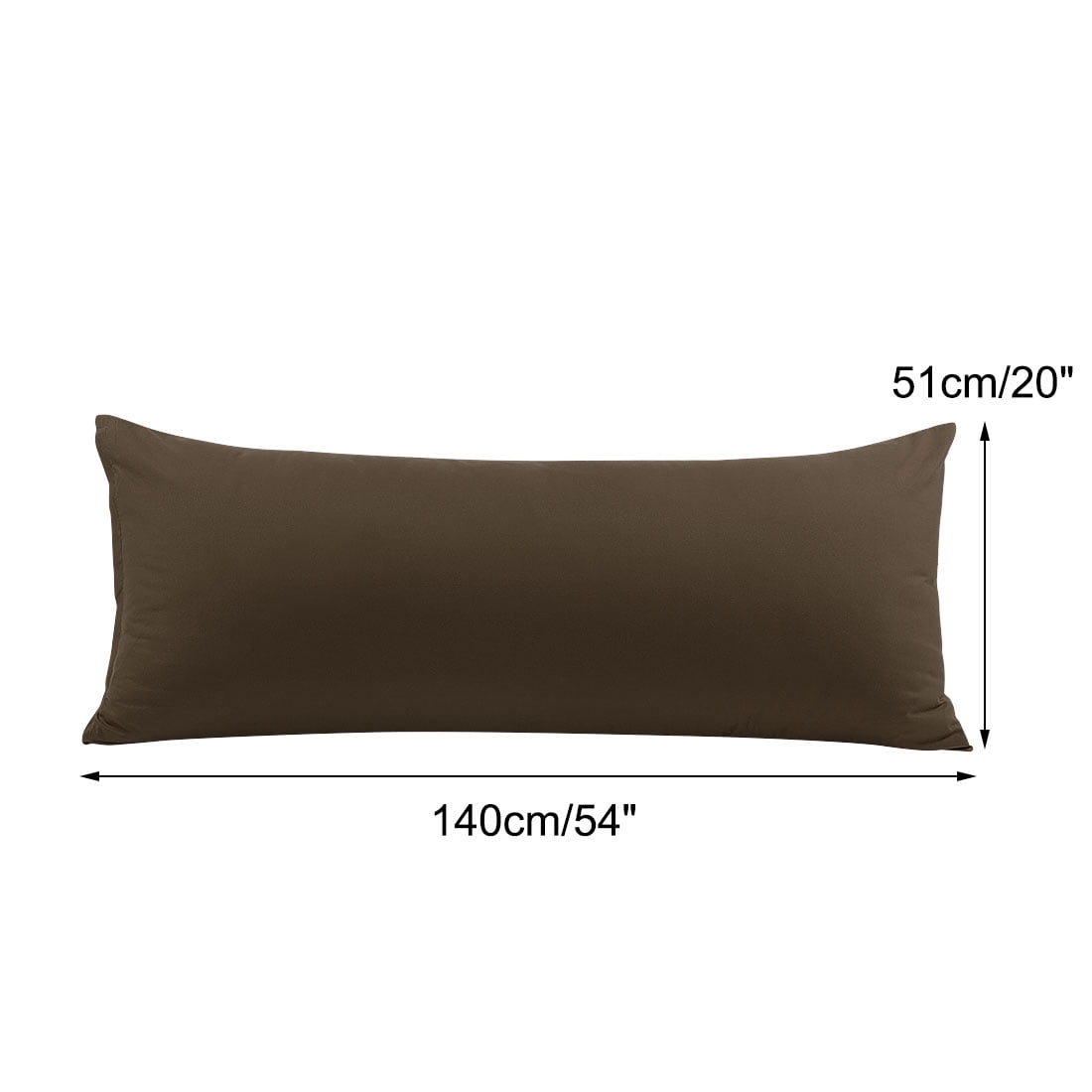Unique Bargains 2 Packs Brushed Microfiber Body Pillowcase Brown 20" x 54"