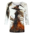 thumbnail image 5 of Ounisa Halloween Shirts for Women 2026 Novelty Funny Witch Pumpkin Ghost Skull Print Gothic Tshirts 3/4 Sleeve Crewneck Tops, 5 of 5
