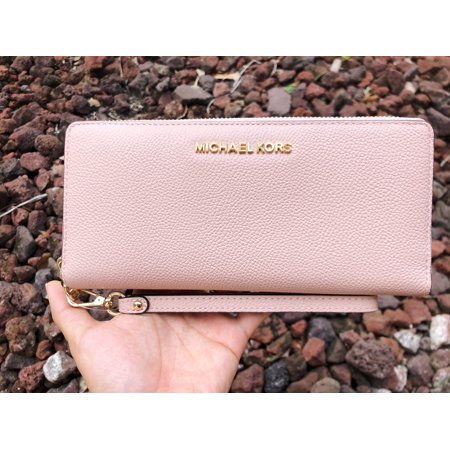 Fabric Continental Wallet - Michael Kors Jet Set Travel Continental Wallet Long Wristlet Pastel Pink Ballet