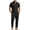 Black, variant on hotojiny Mens 2 Piece Outfits Casual Summer Vacation Beach Wear Classic Fit Button down Shirt with Straight Leg Pants Set(Yellow,X-Large)