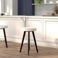thumbnail image 2 of Flash Furniture Trenton Series 24'' High Contemporary Cappuccino Wood Counter Height Stool with White Vinyl Seat, 2 of 3