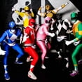 thumbnail image 5 of Morphsuits Adult Black Power Ranger Morphsuit Mens Superhero Fancy Dress Costume Halloween Black L, 5 of 7
