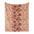 thumbnail image 1 of Floral Soft Flannel Fleece Blanket, Boho Flowers in Vibrant Colors Moroccan Culture Blossoms Vintage Pattern Print, Cozy Plush for Indoor and Outdoor Use, 50" x 70", Peach and Coral, by Ambesonne, 1 of 6