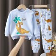 thumbnail image 2 of TOWED22 Toddler Baby Boy Football Outfits 6 12 18 24 Months 2T 3T 4T 5T 6T Clothes Game Day Sweatshirt + Pants Waffle Set Fall Size:3-4 Y,Color:Light Blue, 2 of 5