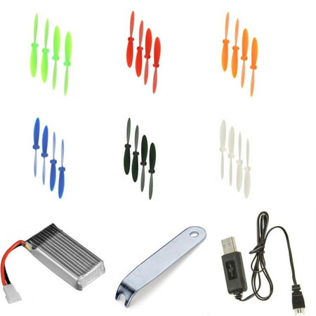 HobbyFlip 3.7v 380mAh Battery Charger Propeller U-Wrench Parts Kit Compatible with Hubsan X4