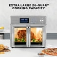 thumbnail image 3 of Kalorik MAXX Air Fryer Oven, 26 Quart 10-in-1 Countertop Toaster Oven & Air Fryer Combo - Fry, Bake, Roast, Rotisserie, & More, Large Glass French Doors & 9 Accessories, 1700-Watts, Stainless Steel, 3 of 4
