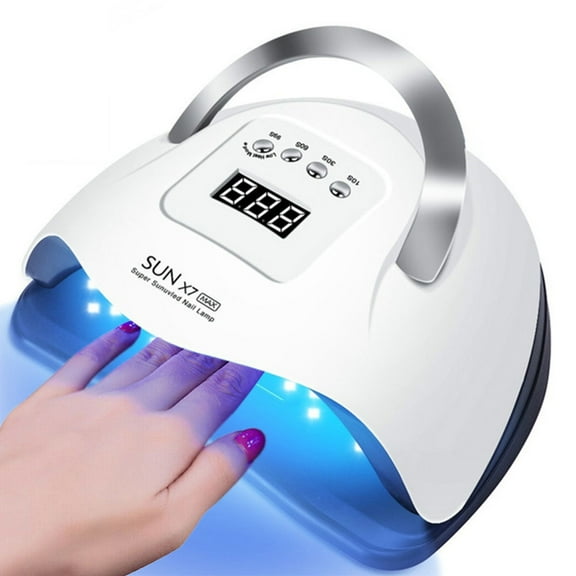 Tcwhniev 180W UV LED Light Lamp Nail Dryer for Gel Polish 57 Beads Fast Curing Portable Nail Dryer for Fingernail Nail Lamp & Toenail Gels Polish,4 Timers