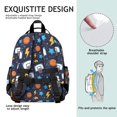 thumbnail image 5 of Basketball and Star Navy Pattern Cute School Backpack Bag for School with Padded Back and Adjustable Shoulder Straps 15.25"x11.5"x5.25", 5 of 5