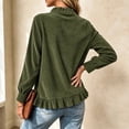 thumbnail image 7 of Cmtiyu Fashion Jackets for Women Long Sleeve Round Neck Button Down Green Corduroy Jacket with Ruffled Hem Casual Fall Outerwear Jacket S-3XL, 7 of 7