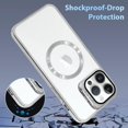 thumbnail image 5 of for iPhone 13 Pro Max Case Magnetic Clear with Camera Cover [Compatible with MagSafe] Stand Hard Luxury Plating Phone Cases for iPhone 13 Pro Max for Women Men -Sliver, 5 of 12