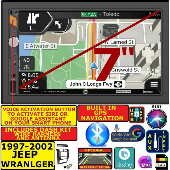 1997-2002 JEEP WRANGLER DUAL BLUETOOTH USB SD AUX CAR RADIO STEREO PACKAGE