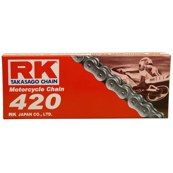 RK Racing Chain M420-110 (420 Series) 110-Links Standard Non O-Ring Chain with Connecting Link