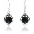 thumbnail image 5 of Sechi Round Black Onyx Handcrafted 925 Sterling Silver Dangle Earring for Women, 5 of 8