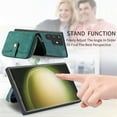thumbnail image 6 of SaniMore for Samsung Galaxy S23 Ultra (6.8" 2023) Case,Wear-resistant PU Leather Skin + Zipper Purse Card Slots Removeable Crossbody Lanyard Stand Shell Shockproof Anti-scratch Drop-resistant, Green, 6 of 10