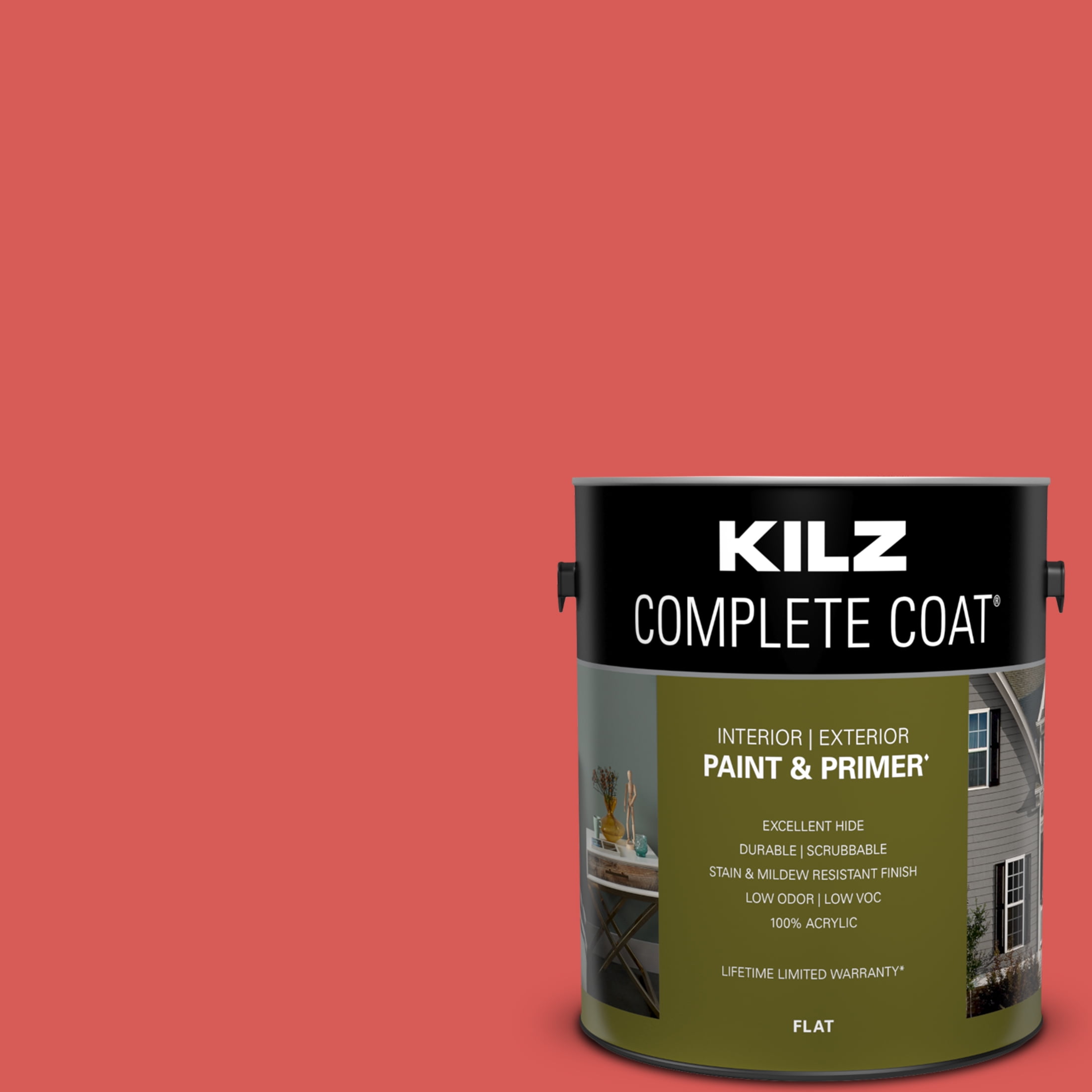 Hibiscus Tea, KILZ Complete Coat Interior/Exterior Paint & Primer, 1 Gallon #LA180-02