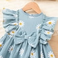 thumbnail image 6 of Eltusu Summer Dresses for Girls, Crew Neck Short Sleeve Cotton Ruffle Sleeve Kids Clothes Blue Size 7-8T, 6 of 9