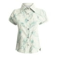 thumbnail image 6 of hopeusnice Women's Side Splited Shirts Short Sleeve Fashion Bamboo Print Tunic Button Down Collared Neck T-Shirts Cotton and Linen Blouse with Bust Pocket Trendy Summer Casual Loose, 6 of 7