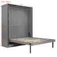 thumbnail image 2 of Harper & Bright Designs Queen Murphy Bed with Rotating Frame, Storage Shelves, Foldable Wall Bed Frame with Bookcase, Hidden Murphy Bed Cabinet for Home Office, Guest Room, Gray, 2 of 20