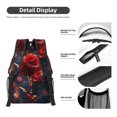 thumbnail image 4 of Goofa Artistic Dewdrop Rose Pattern Comfortable Student Backpack - Ergonomic Design, Durable, Water-Resistant, Multi-Compartment,Travel, and Outdoor Activities, 4 of 5