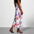 thumbnail image 4 of Axiiglly Maxi Skirts for Women High Waisted Satin Silk Floral Print Summer Beach Boho Flowy Long Skirts, S-2XL, 4 of 7