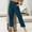 Dark Blue, variant on CLOISE Womens Capris Cotton Linen Petite Capris Button Elastic Waist Capris Pants Pull On Straight Lounge Trousers Comfy High Waisted Capris Summer Dark Blue