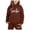 Coffee, variant on Little Girls Hoodie Set Smile Print Hooded Sweatshirt Sweatpants Outfits Sweatsuit